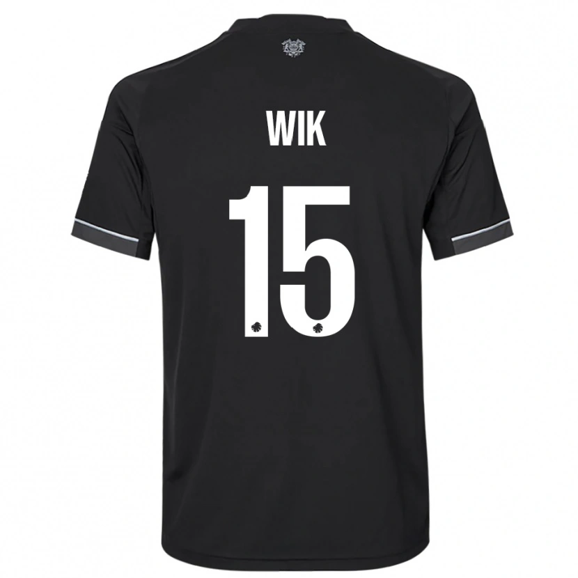 Danxen Uomo Maglia Viktoria Wik #15 Nero Bianco Kit Gara Away 2025/26 Maglietta