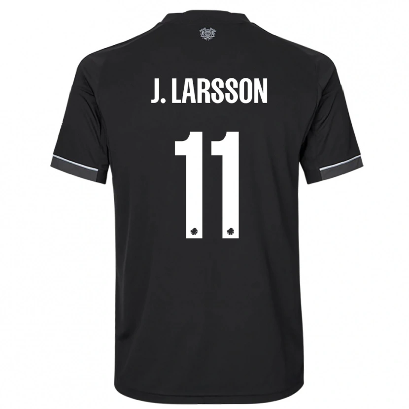 Danxen Uomo Maglia Jordan Larsson #11 Nero Bianco Kit Gara Away 2025/26 Maglietta