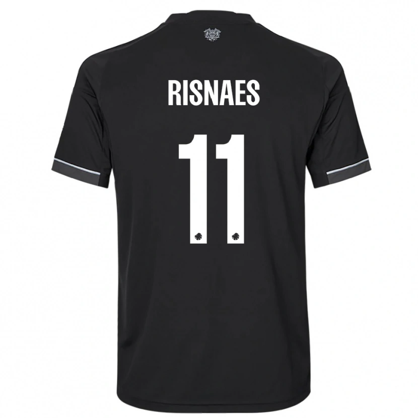 Danxen Uomo Maglia Roberto Risnaes #11 Nero Bianco Kit Gara Away 2025/26 Maglietta