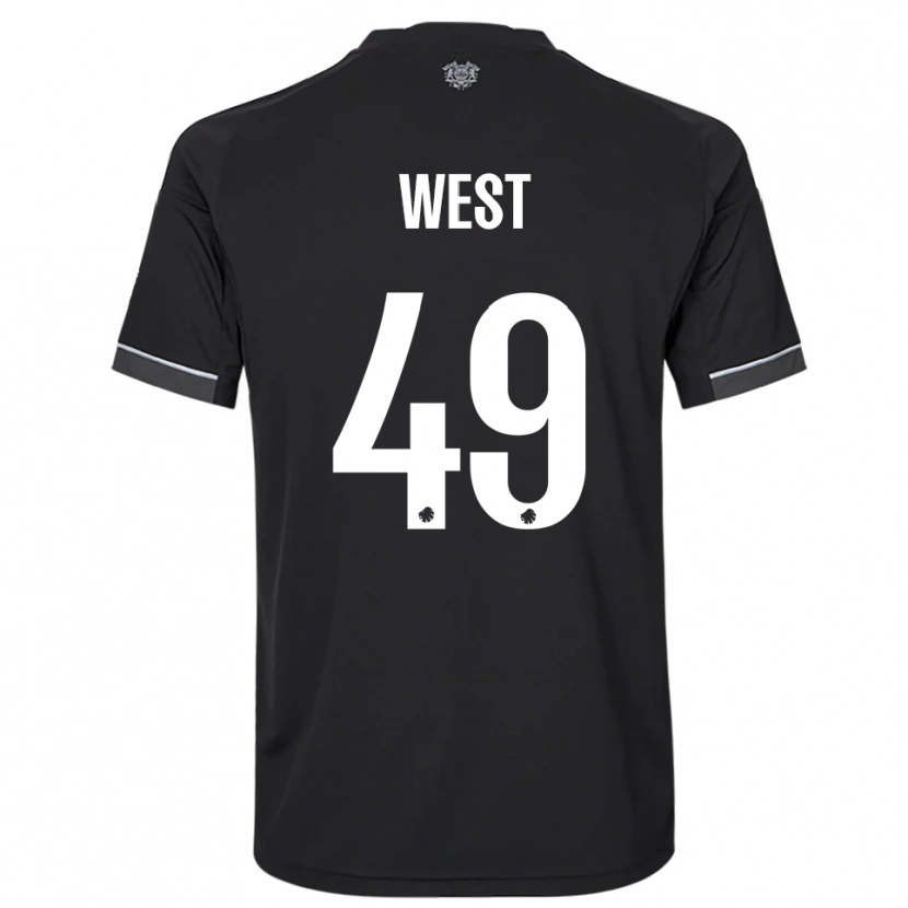 Danxen Uomo Maglia Liam West #49 Nero Bianco Kit Gara Away 2025/26 Maglietta