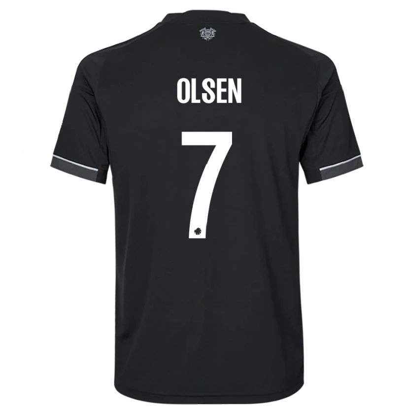 Danxen Uomo Maglia Gunnar Olsen #7 Nero Bianco Kit Gara Away 2025/26 Maglietta