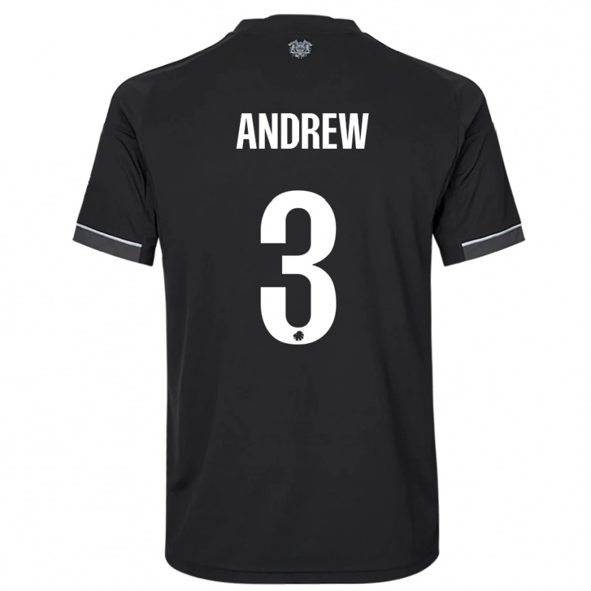 Danxen Uomo Maglia Tristan Andrew #3 Nero Bianco Kit Gara Away 2025/26 Maglietta