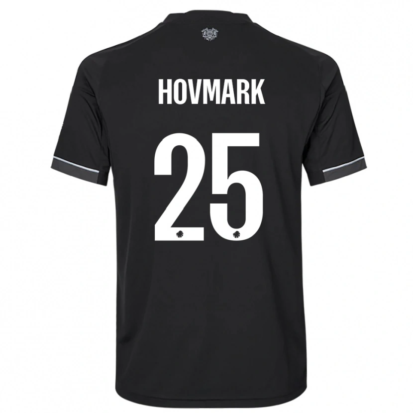 Danxen Uomo Maglia Maria Hovmark #25 Nero Bianco Kit Gara Away 2025/26 Maglietta