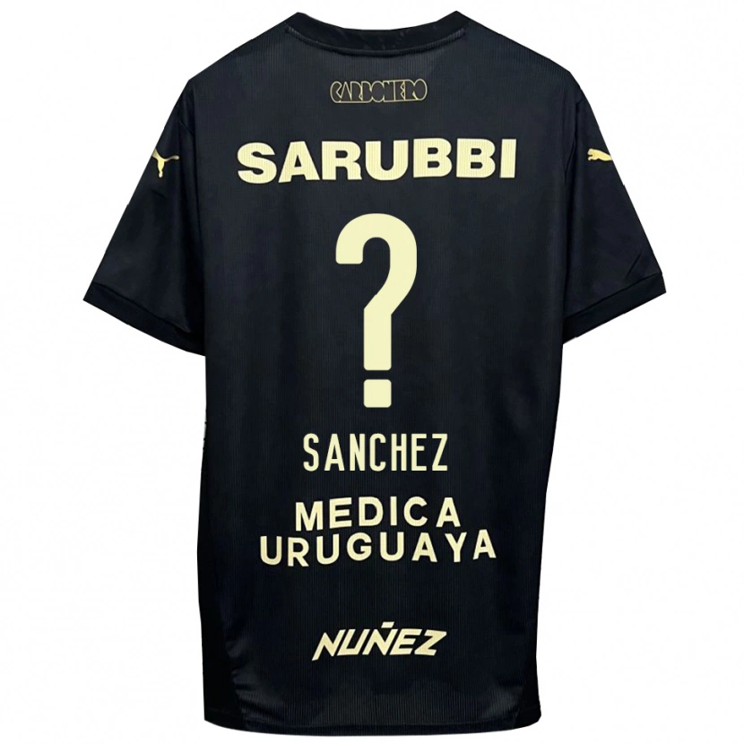 Danxen Uomo Maglia Juan Sanchez #0 Nero Oro Kit Gara Away 2025/26 Maglietta