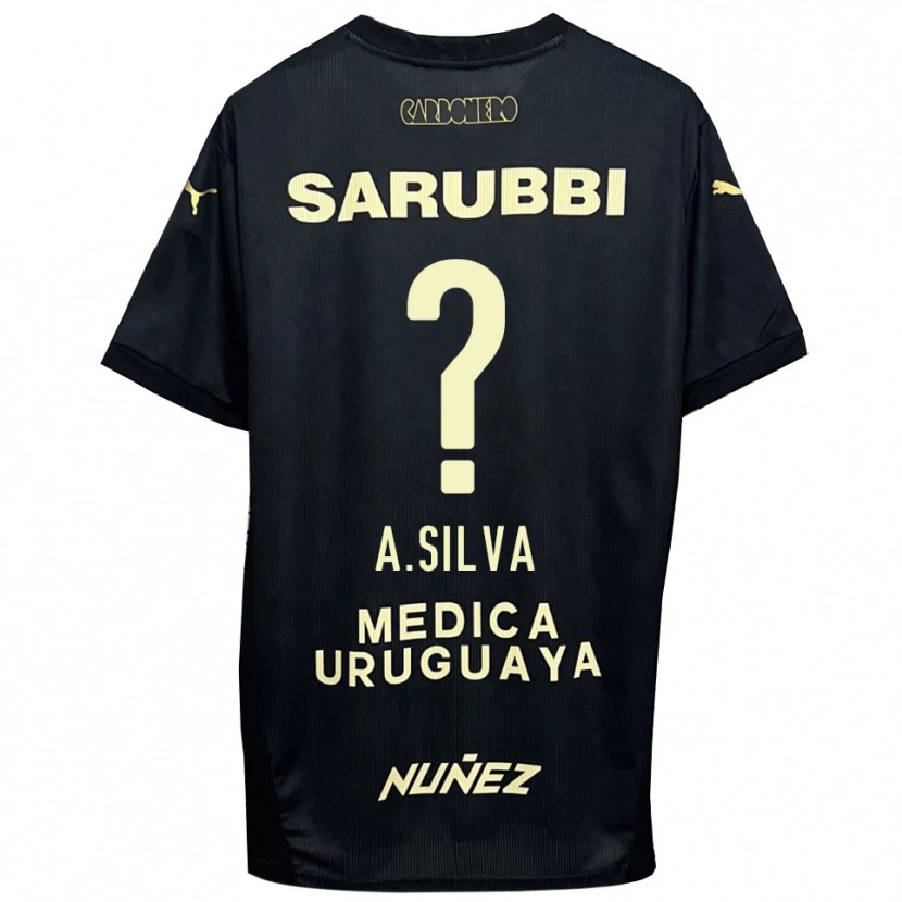 Danxen Uomo Maglia Ademir Silva #0 Nero Oro Kit Gara Away 2025/26 Maglietta