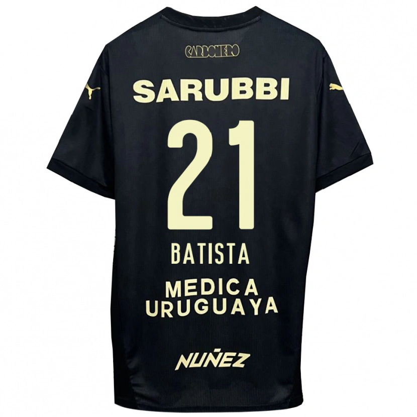 Danxen Uomo Maglia Facundo Batista #21 Nero Oro Kit Gara Away 2025/26 Maglietta