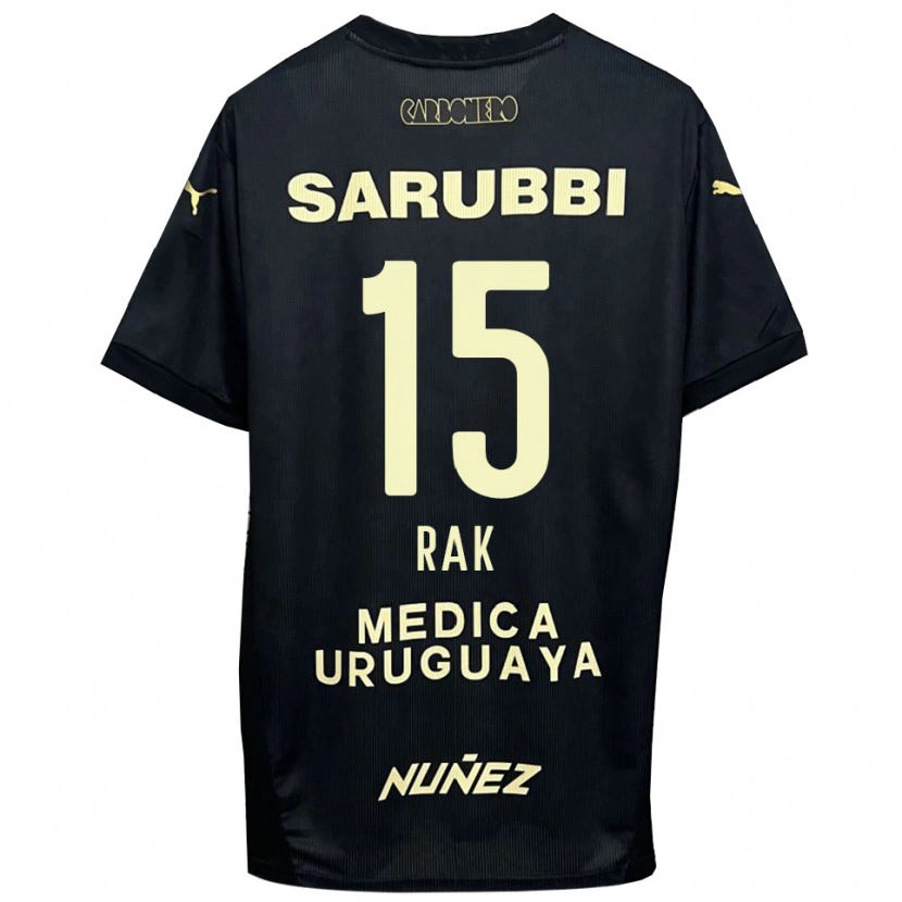 Danxen Uomo Maglia Yonatthan Rak #15 Nero Oro Kit Gara Away 2025/26 Maglietta