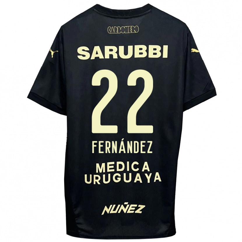 Danxen Uomo Maglia Francisco Fernández #22 Nero Oro Kit Gara Away 2025/26 Maglietta