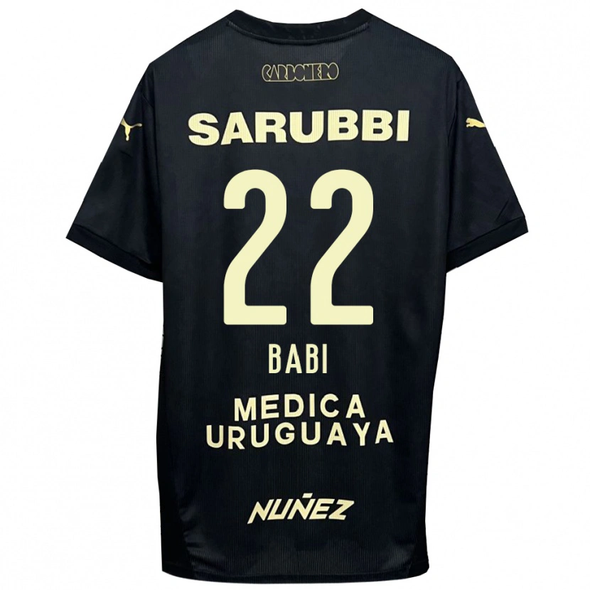 Danxen Uomo Maglia Matheus Babi #22 Nero Oro Kit Gara Away 2025/26 Maglietta