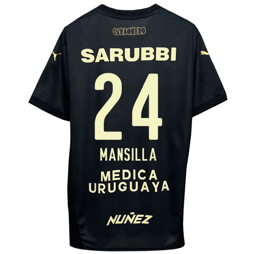Danxen Uomo Maglia Brian Mansilla #24 Nero Oro Kit Gara Away 2025/26 Maglietta