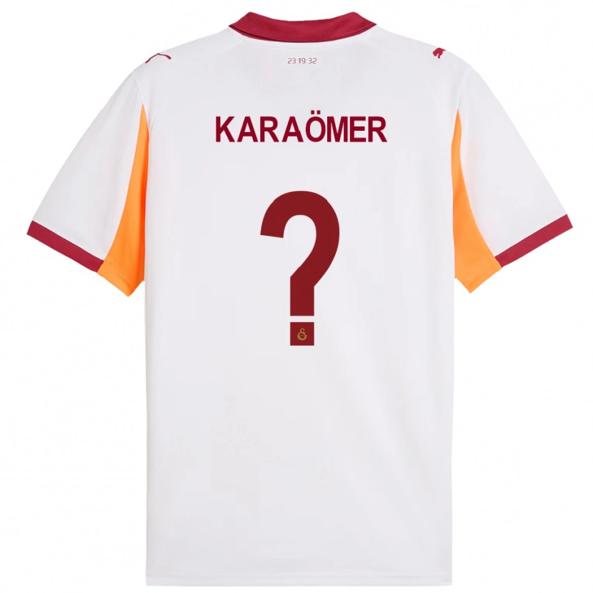 Danxen Uomo Maglia Arda Karaömer #0 Bianco Rosso Kit Gara Away 2025/26 Maglietta