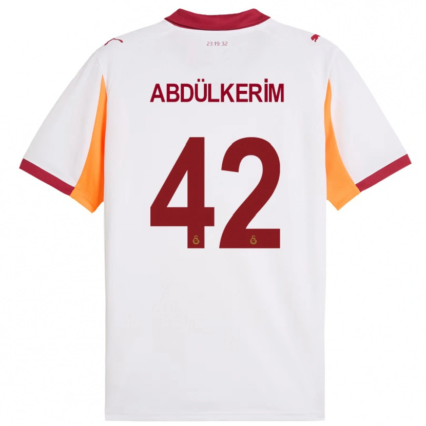 Danxen Uomo Maglia Abdülkerim Bardakcı #42 Bianco Rosso Kit Gara Away 2025/26 Maglietta