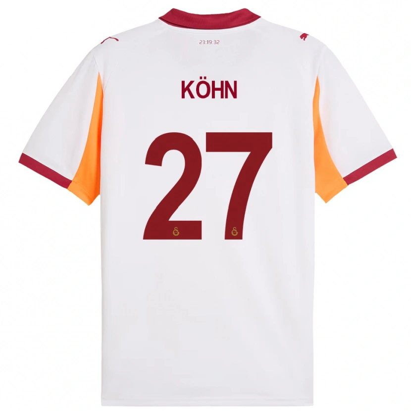Danxen Uomo Maglia Derrick Köhn #27 Bianco Rosso Kit Gara Away 2025/26 Maglietta