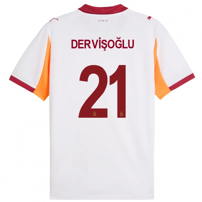 Danxen Uomo Maglia Halil Dervişoğlu #21 Bianco Rosso Kit Gara Away 2025/26 Maglietta