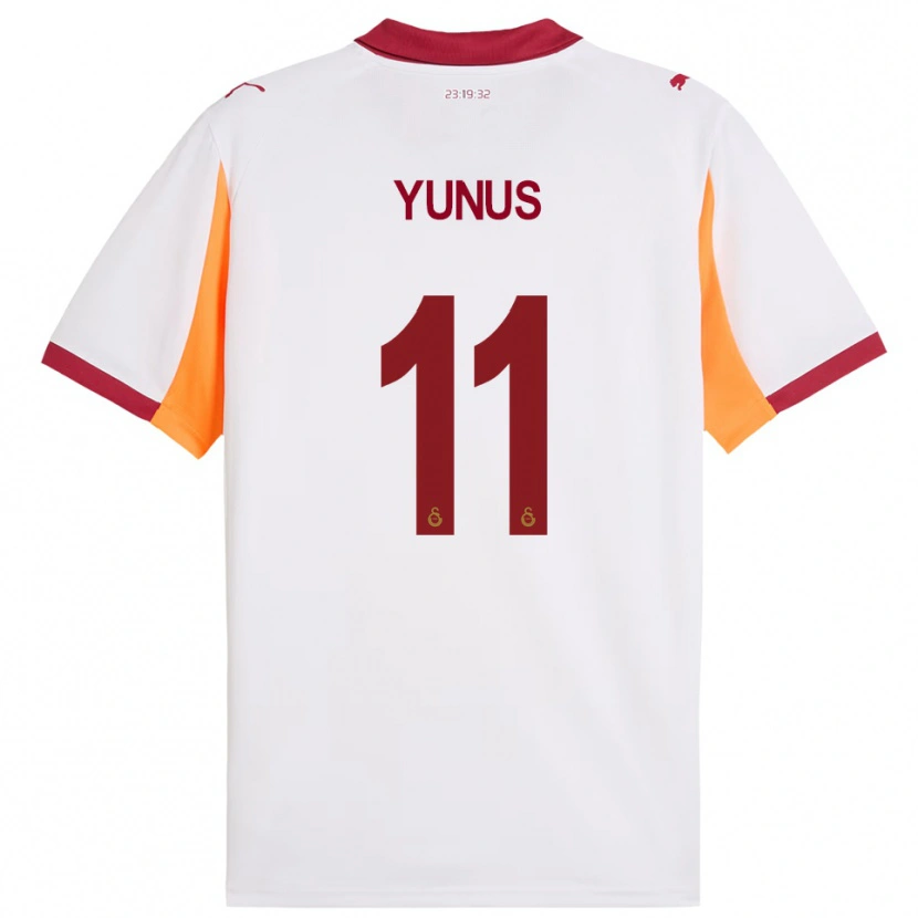 Danxen Uomo Maglia Yunus Akgün #11 Bianco Rosso Kit Gara Away 2025/26 Maglietta