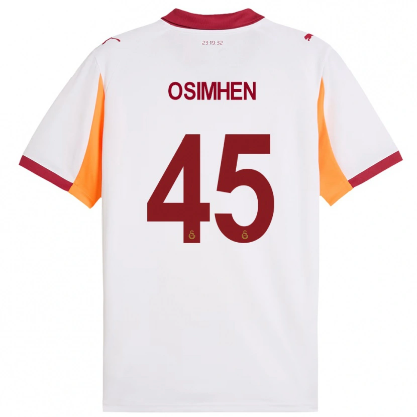 Danxen Uomo Maglia Victor Osimhen #45 Bianco Rosso Kit Gara Away 2025/26 Maglietta