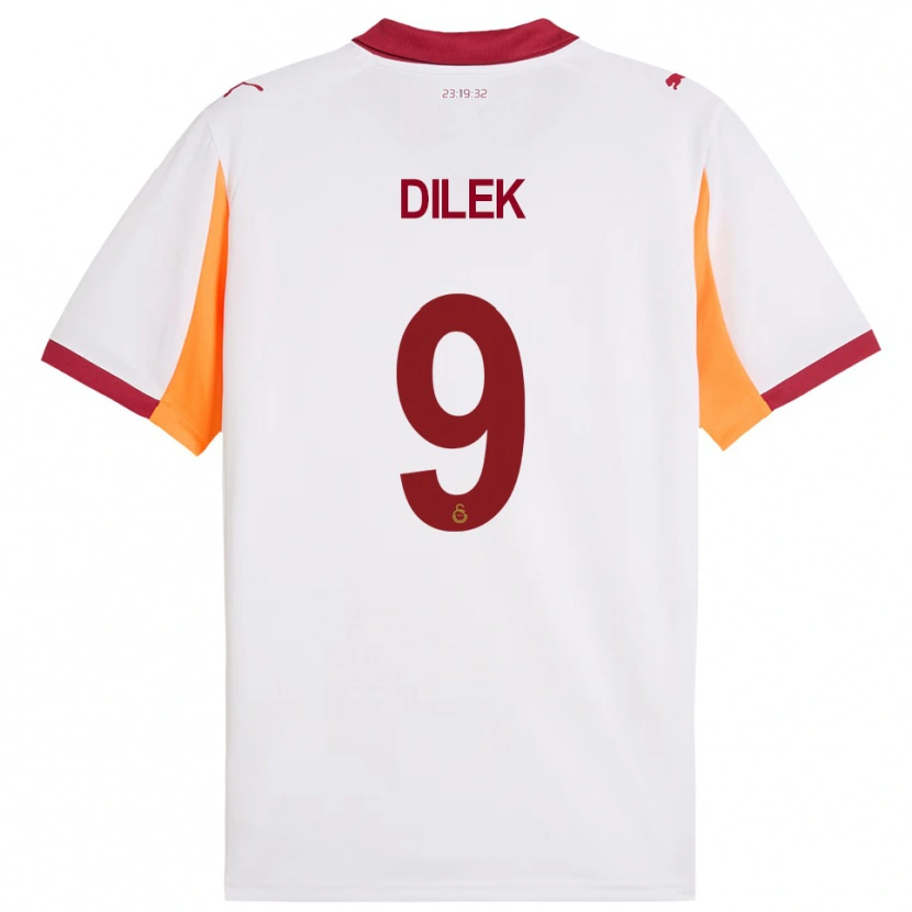 Danxen Uomo Maglia Yalin Dilek #9 Bianco Rosso Kit Gara Away 2025/26 Maglietta