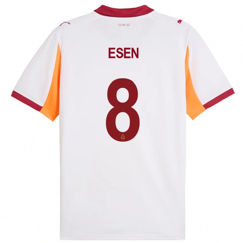 Danxen Uomo Maglia Emine Ecem Esen #8 Bianco Rosso Kit Gara Away 2025/26 Maglietta