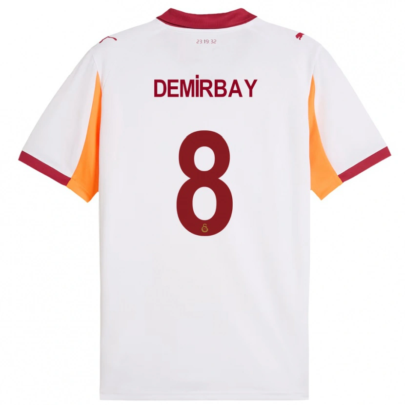 Danxen Uomo Maglia Kerem Demirbay #8 Bianco Rosso Kit Gara Away 2025/26 Maglietta