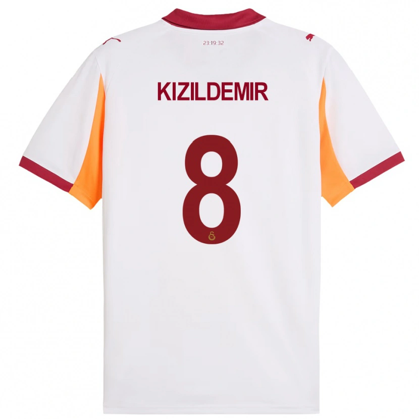 Danxen Uomo Maglia Berk Kizildemir #8 Bianco Rosso Kit Gara Away 2025/26 Maglietta