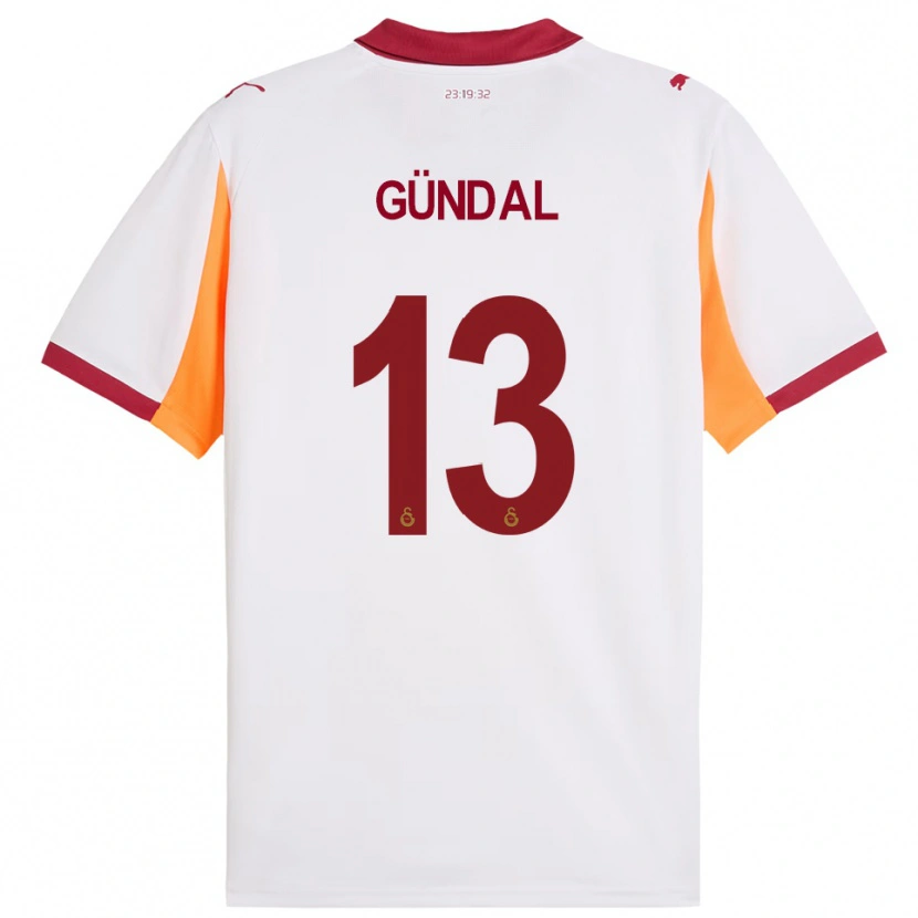 Danxen Uomo Maglia Efe Gündal #13 Bianco Rosso Kit Gara Away 2025/26 Maglietta