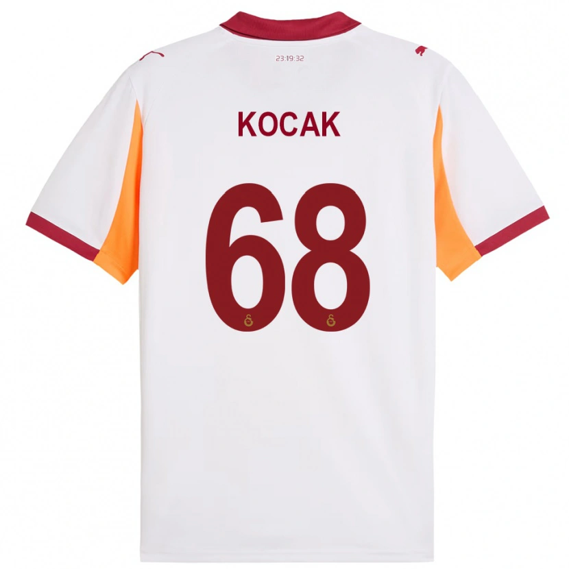 Danxen Uomo Maglia Furkan Koçak #68 Bianco Rosso Kit Gara Away 2025/26 Maglietta