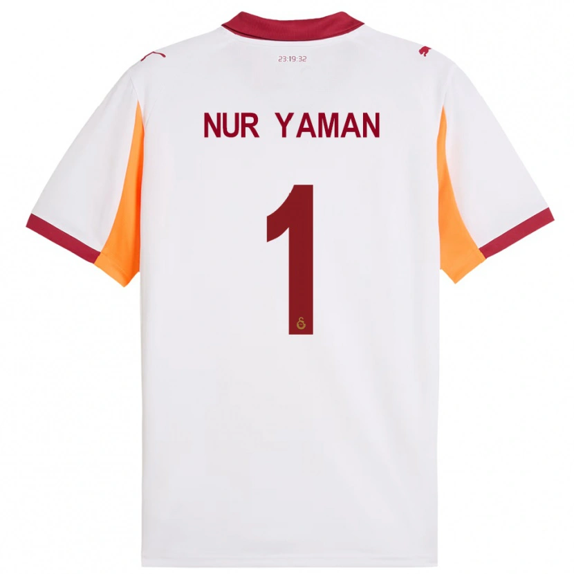 Danxen Uomo Maglia Gamze Nur Yaman #1 Bianco Rosso Kit Gara Away 2025/26 Maglietta