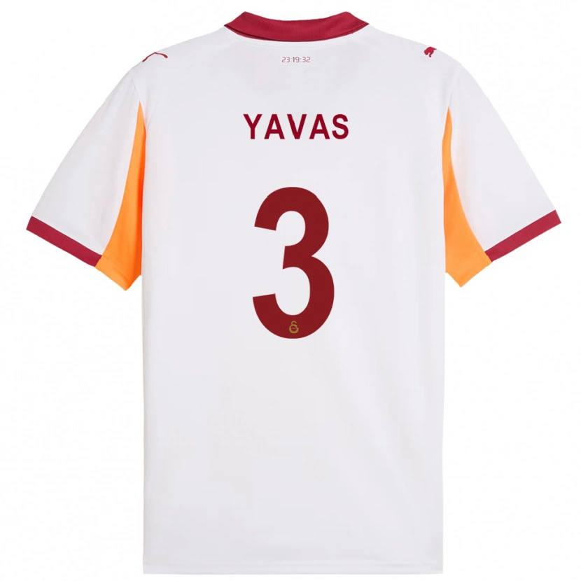 Danxen Uomo Maglia Arda Yavas #3 Bianco Rosso Kit Gara Away 2025/26 Maglietta