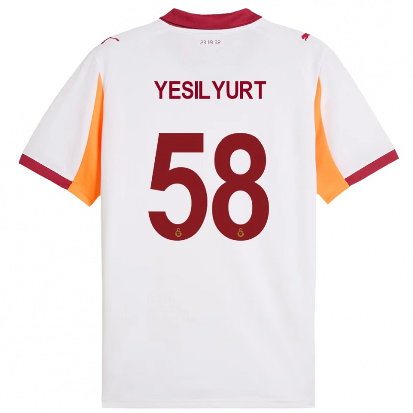 Danxen Uomo Maglia Ali Yeşilyurt #58 Bianco Rosso Kit Gara Away 2025/26 Maglietta