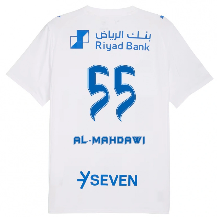 Danxen Uomo Maglia Ali Al-Mahdawi #55 Bianco Blu Kit Gara Away 2025/26 Maglietta