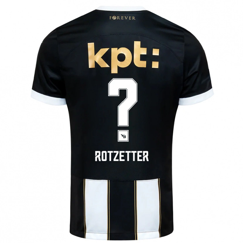 Danxen Uomo Maglia Lenny Rotzetter #0 Nero Bianco Kit Gara Away 2025/26 Maglietta
