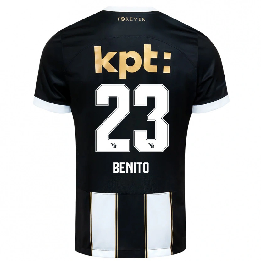 Danxen Uomo Maglia Loris Benito #23 Nero Bianco Kit Gara Away 2025/26 Maglietta