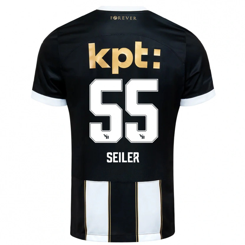 Danxen Uomo Maglia Mats Seiler #55 Nero Bianco Kit Gara Away 2025/26 Maglietta