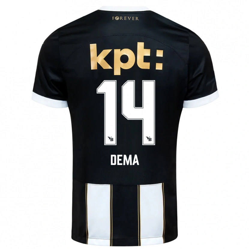 Danxen Uomo Maglia Jashar Dema #14 Nero Bianco Kit Gara Away 2025/26 Maglietta