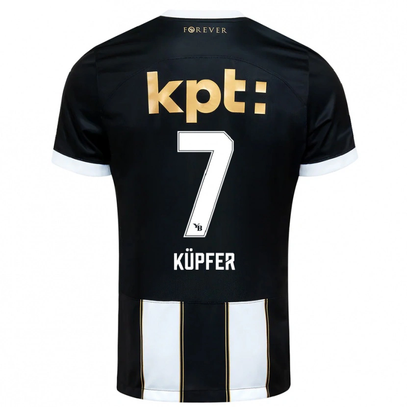 Danxen Uomo Maglia Eliah Küpfer #7 Nero Bianco Kit Gara Away 2025/26 Maglietta