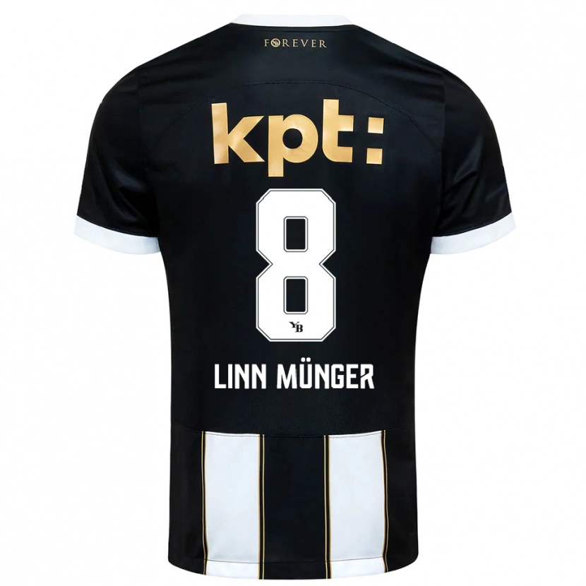 Danxen Uomo Maglia Noa Linn Münger #8 Nero Bianco Kit Gara Away 2025/26 Maglietta