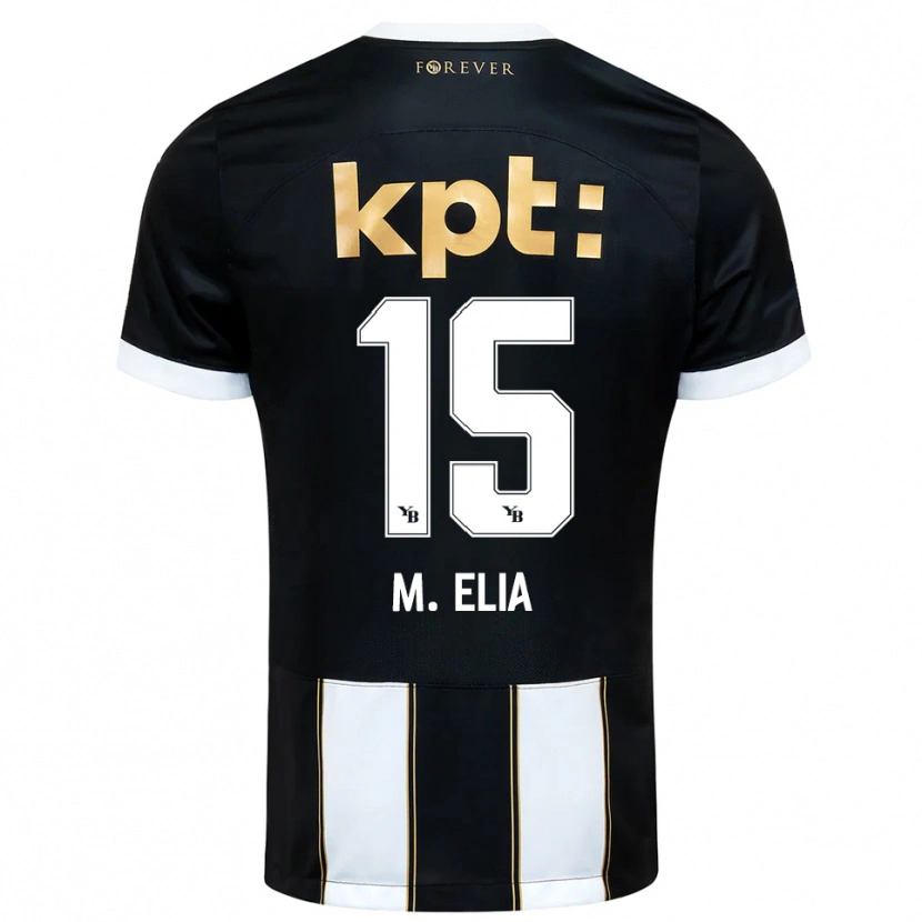 Danxen Uomo Maglia Meschack Elia #15 Nero Bianco Kit Gara Away 2025/26 Maglietta