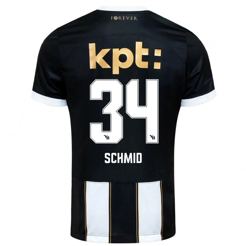 Danxen Uomo Maglia Céline Schmid #34 Nero Bianco Kit Gara Away 2025/26 Maglietta