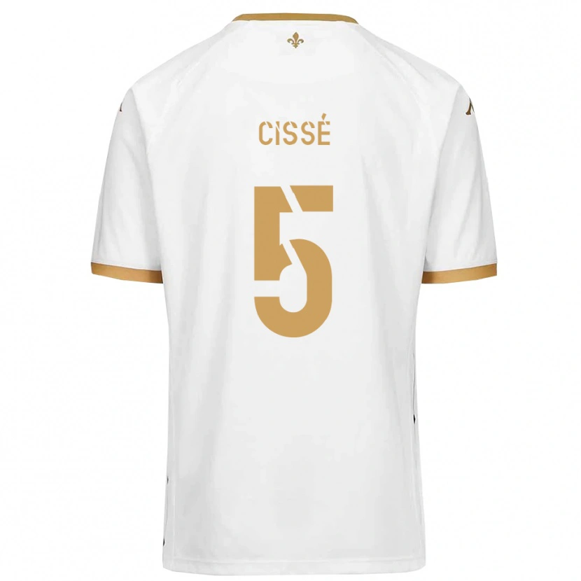 Danxen Uomo Maglia Bilal Cissé #5 Bianco Oro Kit Gara Away 2025/26 Maglietta