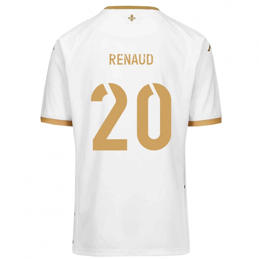 Danxen Uomo Maglia Tom Renaud #20 Bianco Oro Kit Gara Away 2025/26 Maglietta