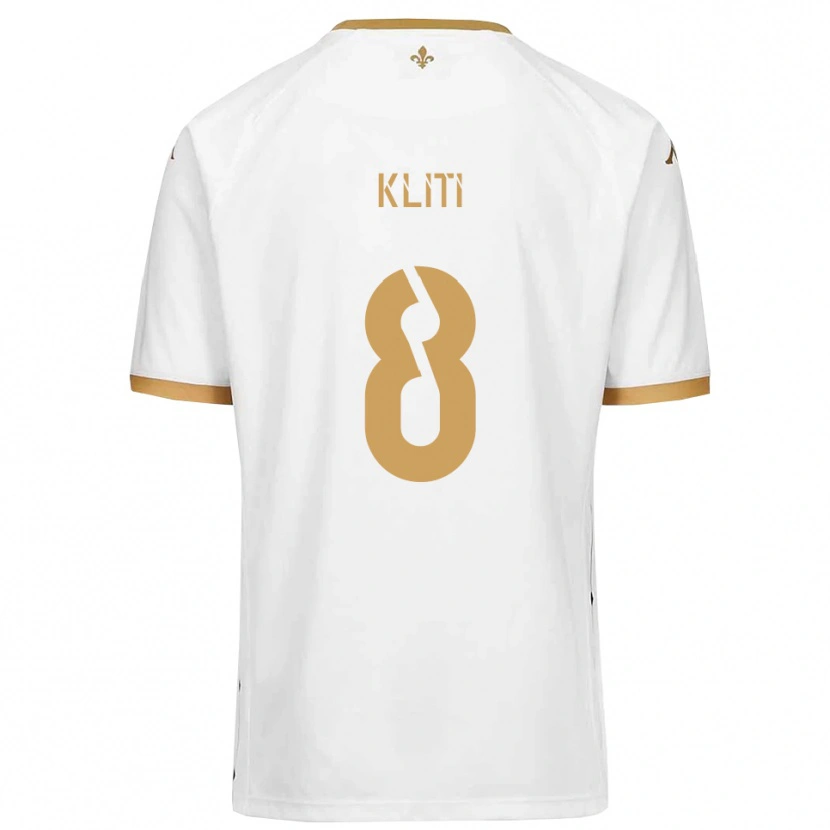 Danxen Uomo Maglia Ayoub Kliti #8 Bianco Oro Kit Gara Away 2025/26 Maglietta