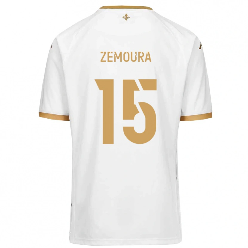 Danxen Uomo Maglia Yohan Zemoura #15 Bianco Oro Kit Gara Away 2025/26 Maglietta