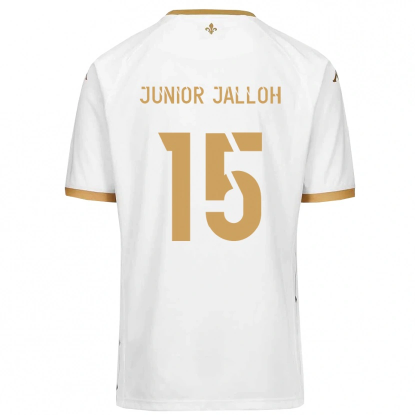 Danxen Uomo Maglia Abubakar Junior Jalloh #15 Bianco Oro Kit Gara Away 2025/26 Maglietta
