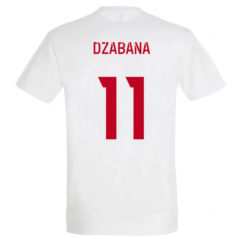Danxen Uomo Maglia Alan Dzabana #11 Bianco Rosso Giallo Kit Gara Away 2025/26 Maglietta