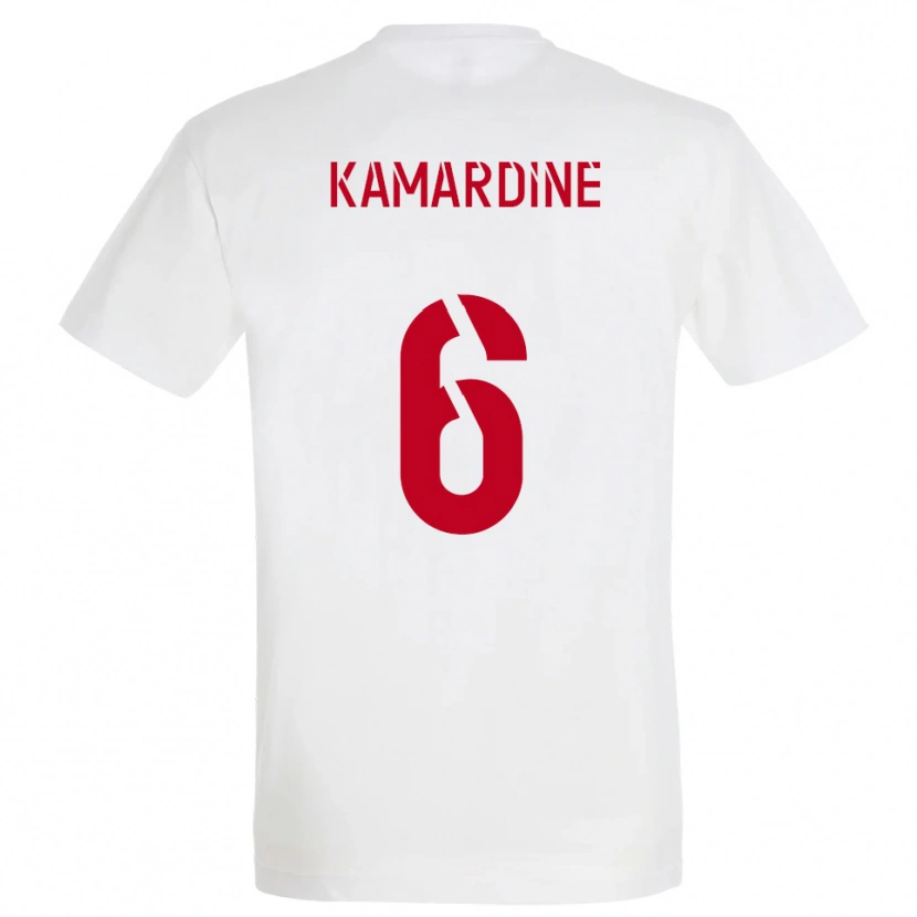 Danxen Uomo Maglia Mohamed Kamardine #6 Bianco Rosso Giallo Kit Gara Away 2025/26 Maglietta