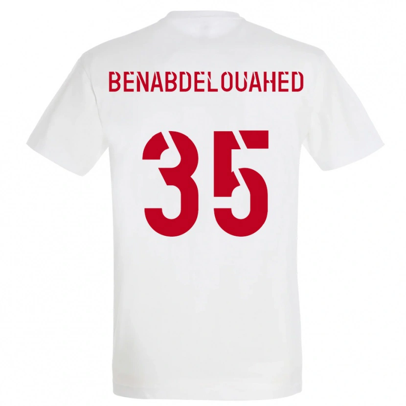 Danxen Uomo Maglia Kaïs Benabdelouahed #35 Bianco Rosso Giallo Kit Gara Away 2025/26 Maglietta