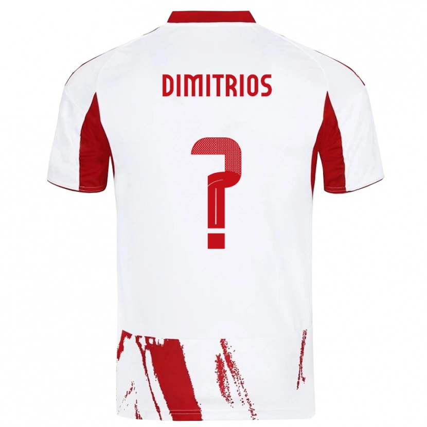 Danxen Uomo Maglia Dimitrios Michailidis #0 Bianco Rosso Kit Gara Away 2025/26 Maglietta