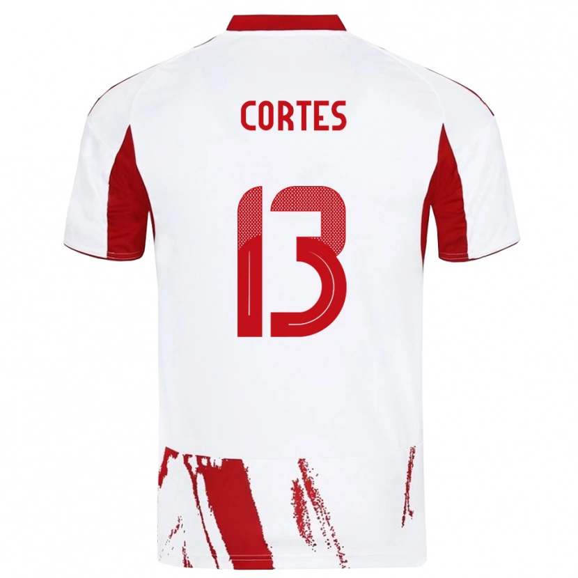 Danxen Uomo Maglia Ethan Cortes #13 Bianco Rosso Kit Gara Away 2025/26 Maglietta