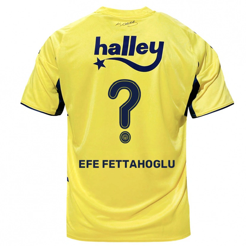 Danxen Uomo Maglia Adnan Efe Fettahoğlu #0 Giallo Navy Kit Gara Away 2025/26 Maglietta