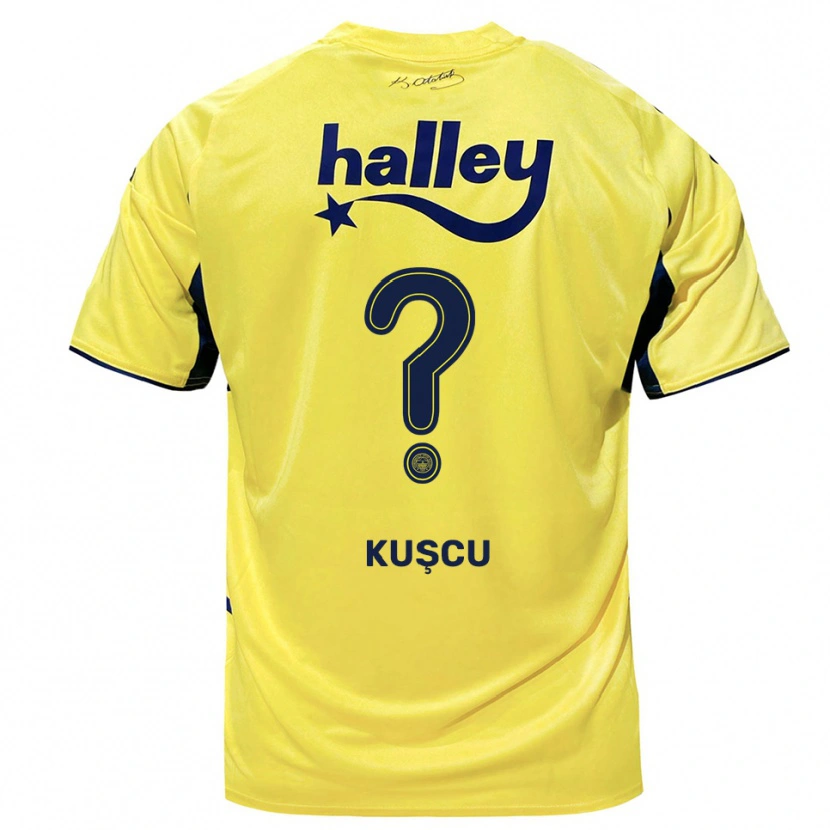 Danxen Uomo Maglia Onur Kuşcu #0 Giallo Navy Kit Gara Away 2025/26 Maglietta
